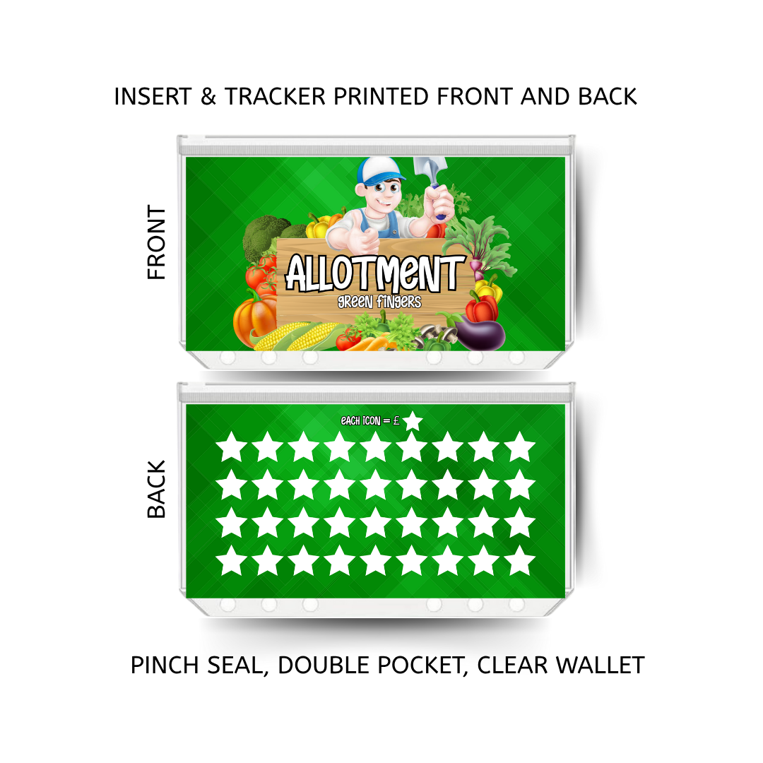 ALLOTMENT savings double insert & tracker plus a clear, twin pocket, pinch seal wallet