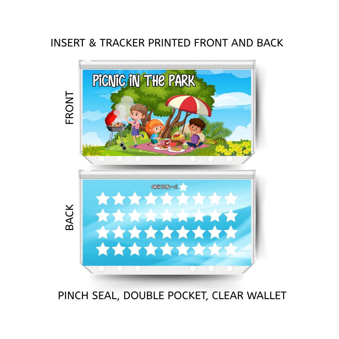 PICNIC IN THE PARK savings double insert & tracker plus a clear, twin pocket, pinch seal wallet