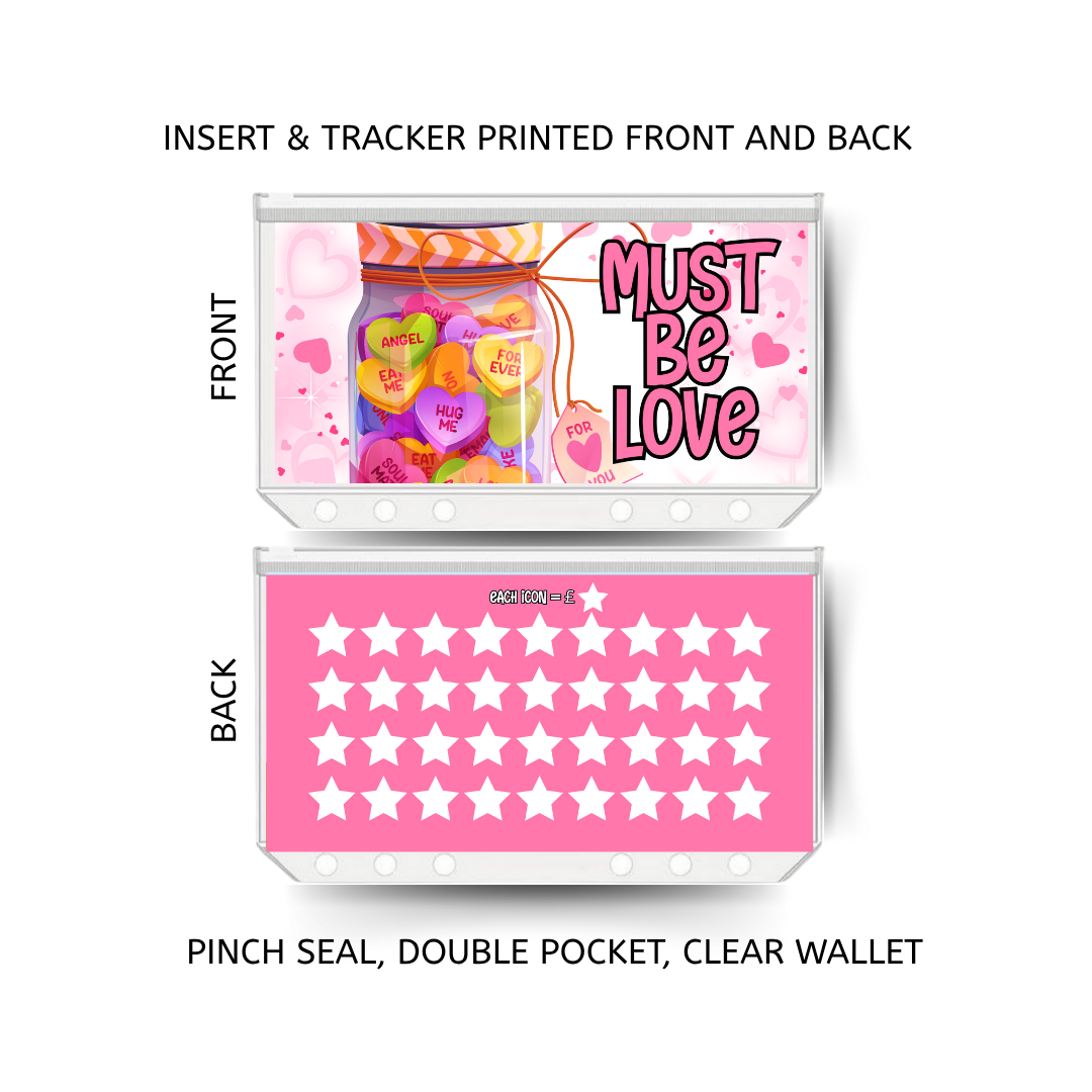 VALENTINES savings double insert & tracker plus a clear, twin pocket, pinch seal wallet