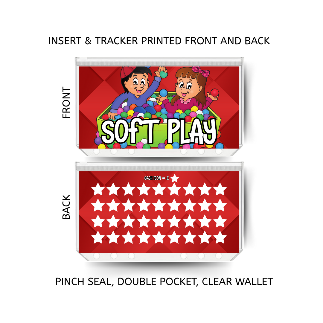 SOFT PLAY savings double insert & tracker plus a clear, twin pocket, pinch seal wallet