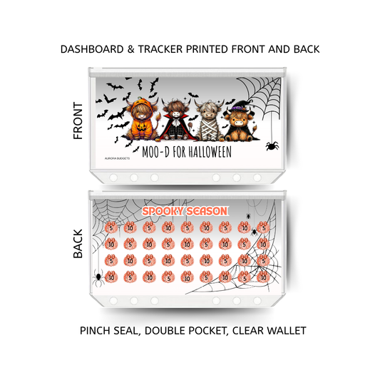 HALLOWEEN savings double insert & tracker plus a clear, twin pocket, pinch seal wallet for A6 binder