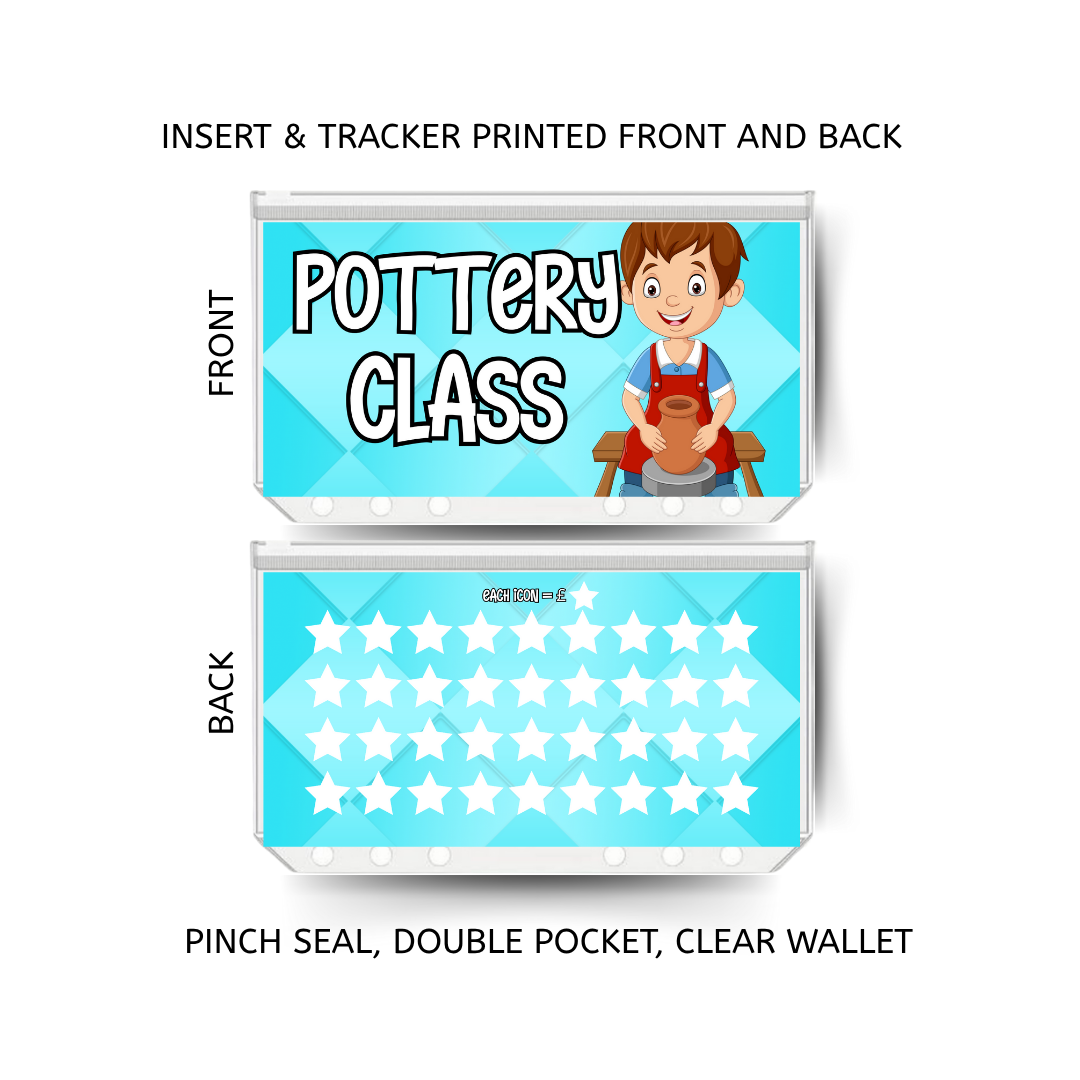 POTTERY CLASS savings double insert & tracker plus a clear, twin pocket, pinch seal wallet