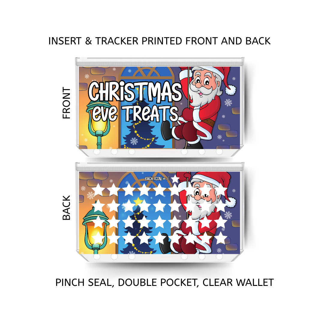 CHRISTMAS EVE TREATS savings double insert & tracker plus a clear, twin pocket, pinch seal wallet