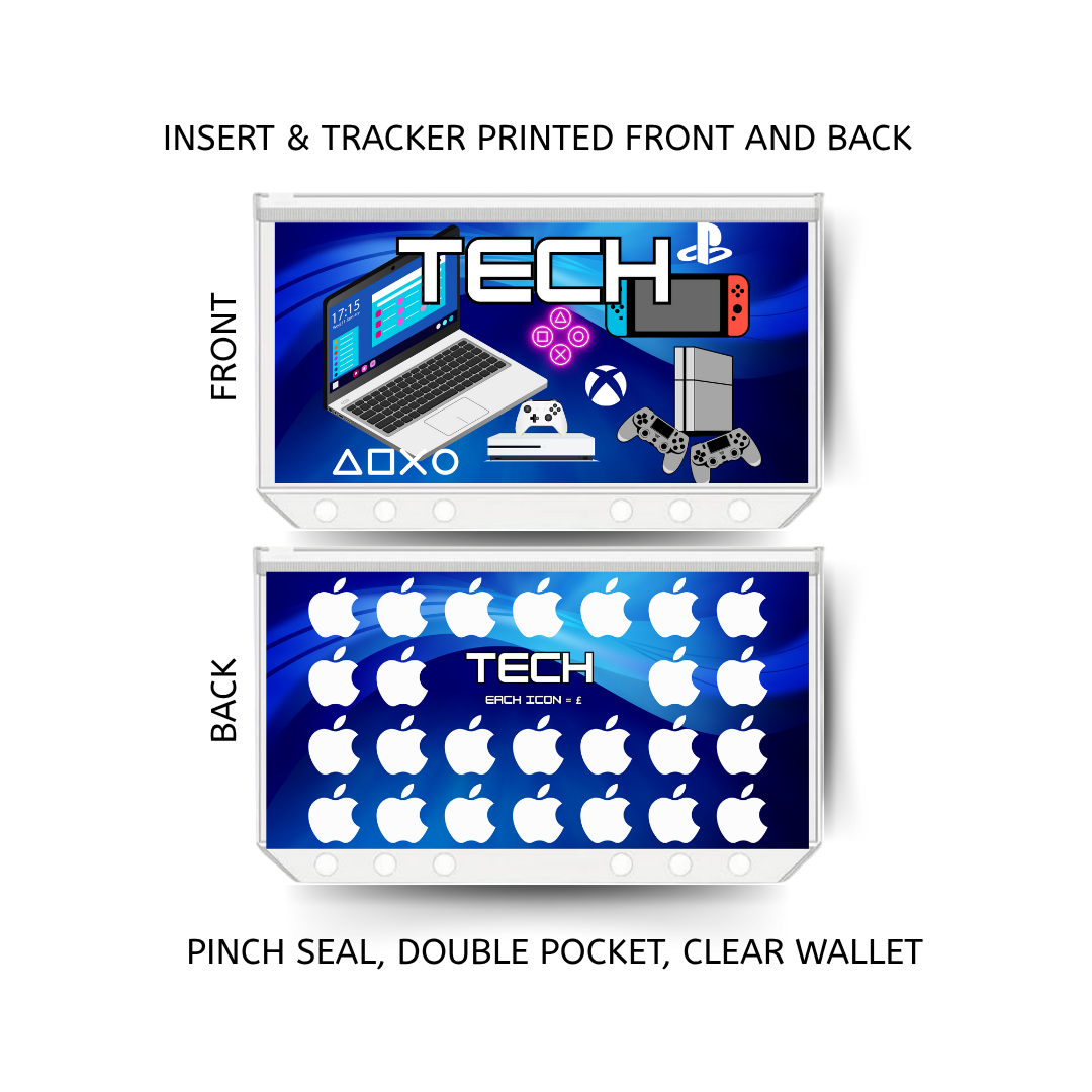 TECH savings double insert & tracker plus a clear, twin pocket, pinch seal wallet