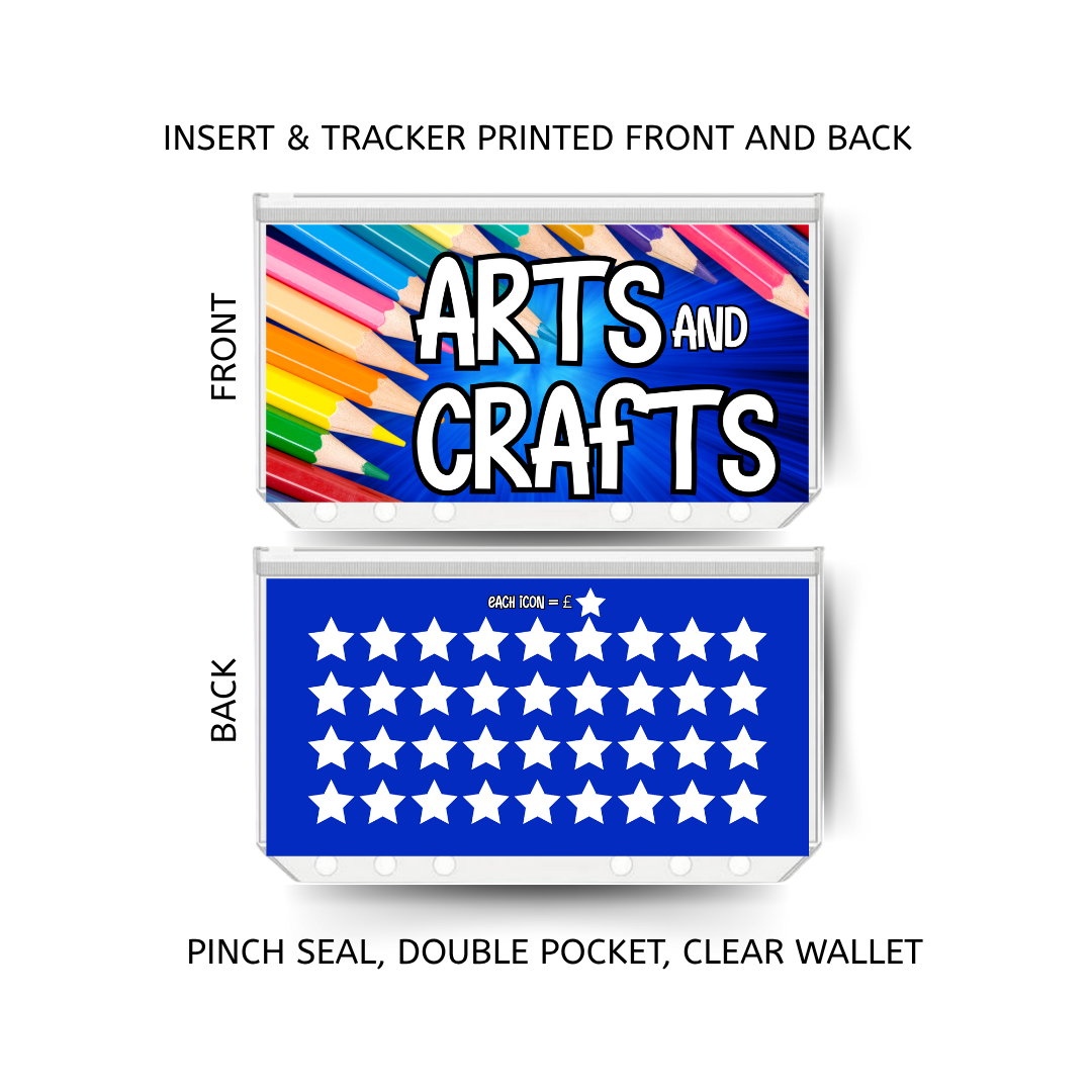 ARTS AND CRAFTS savings double insert & tracker plus a clear, twin pocket, pinch seal wallet