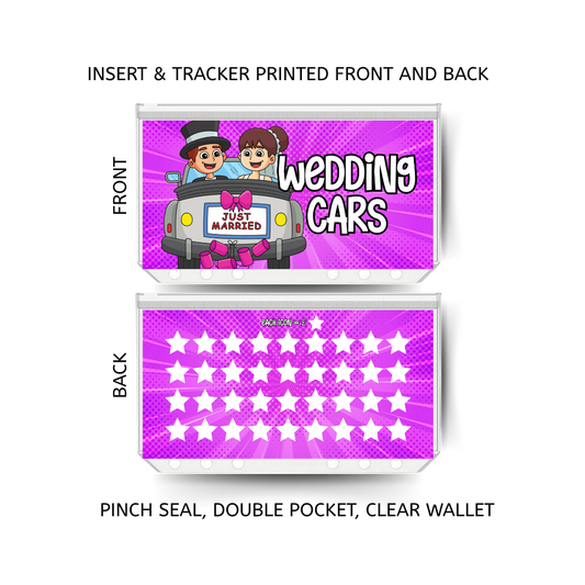 WEDDING CARS savings double insert & tracker plus a clear, twin pocket, pinch seal wallet