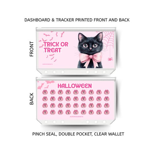TRICK OR TREAT savings double insert & tracker plus a clear, twin pocket, pinch seal wallet for A6 binder