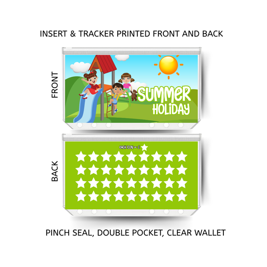 SUMMER HOLIDAY savings double insert & tracker plus a clear, twin pocket, pinch seal wallet