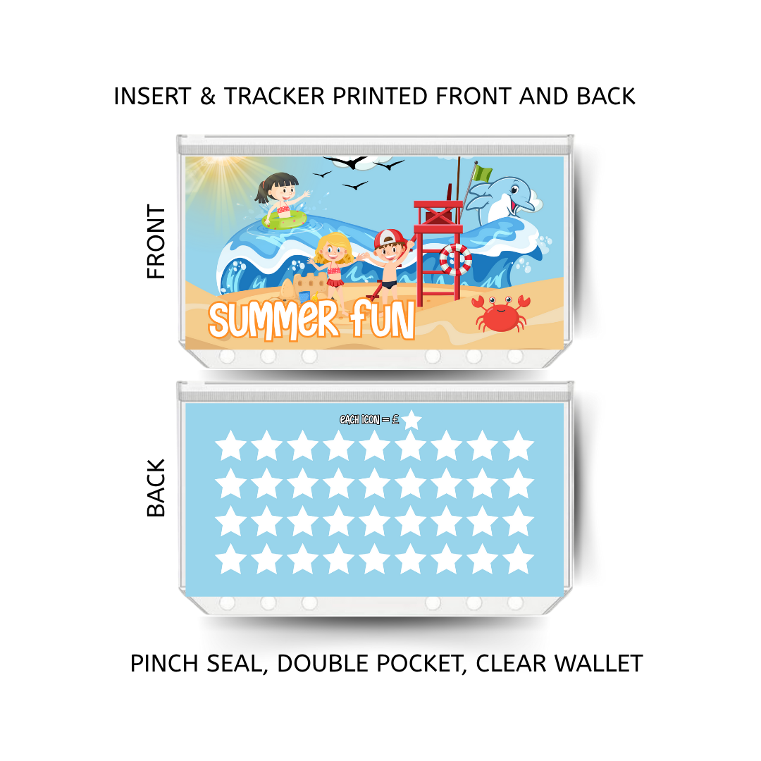 SUMMER FUN savings double insert & tracker plus a clear, twin pocket, pinch seal wallet