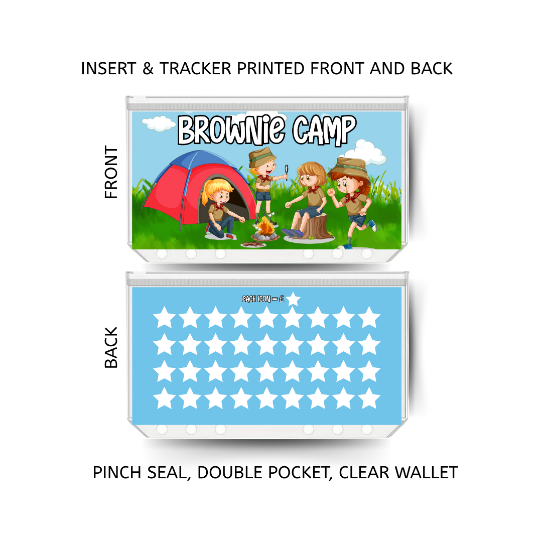 BROWNIE CAMP savings double insert & tracker plus a clear, twin pocket, pinch seal wallet