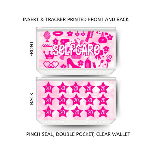 SELFCARE savings double insert & tracker plus a clear, twin pocket, pinch seal wallet