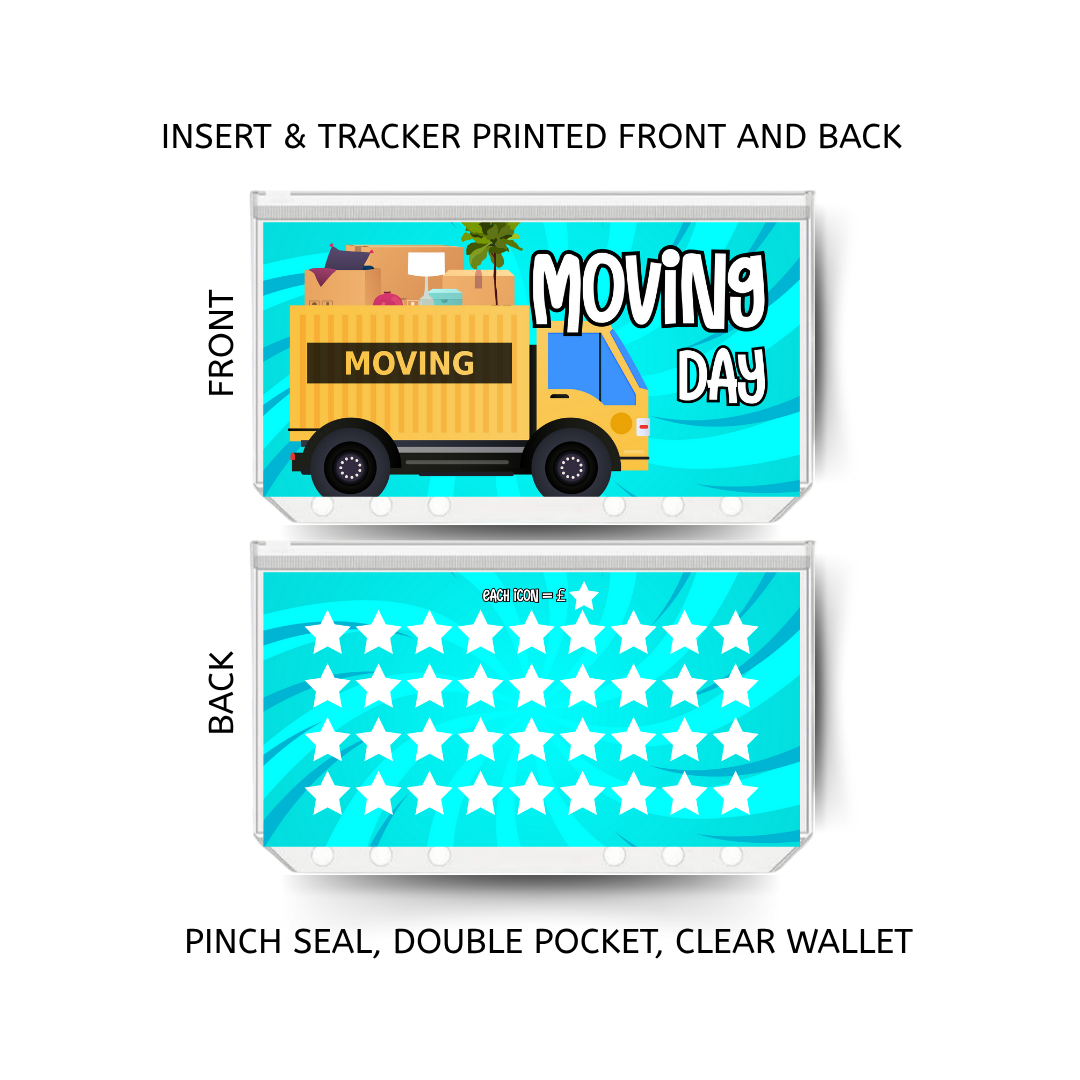 MOVING DAY savings double insert & tracker plus a clear, twin pocket, pinch seal wallet