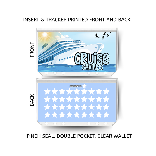 CRUISE savings double insert & tracker plus a clear, twin pocket, pinch seal wallet