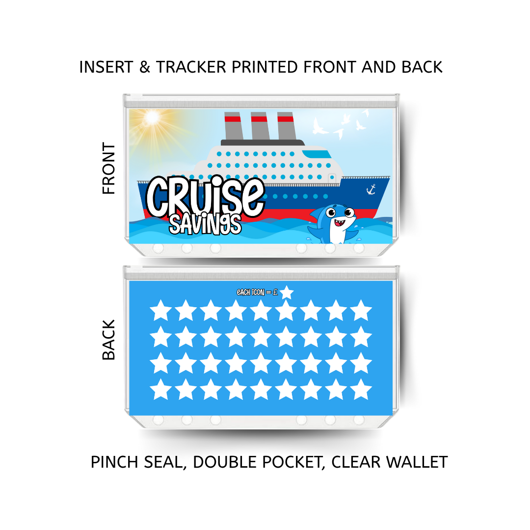 CRUISE savings double insert & tracker plus a clear, twin pocket, pinch seal wallet