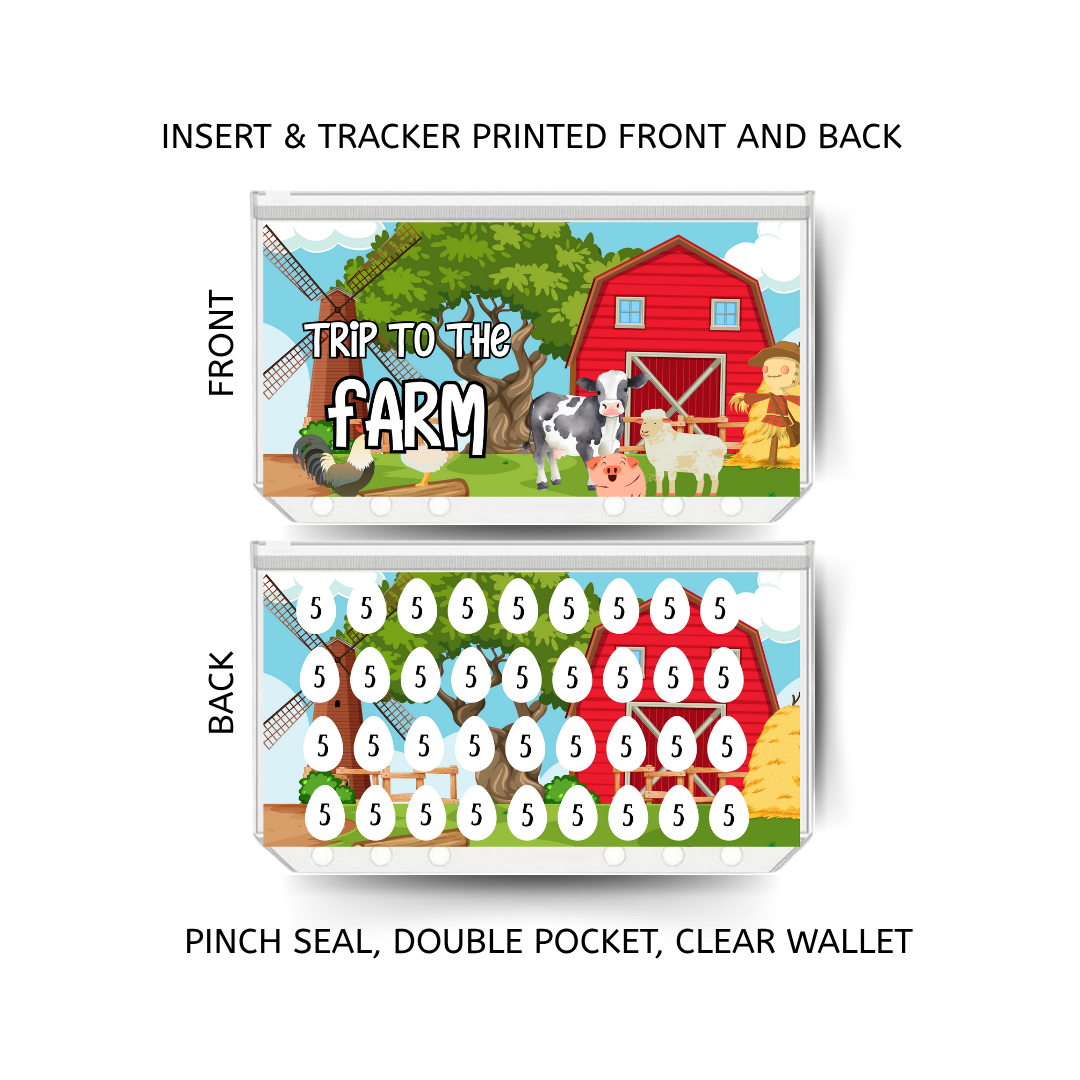 TRIP TO THE FARM savings double insert & tracker plus a clear, twin pocket, pinch seal wallet