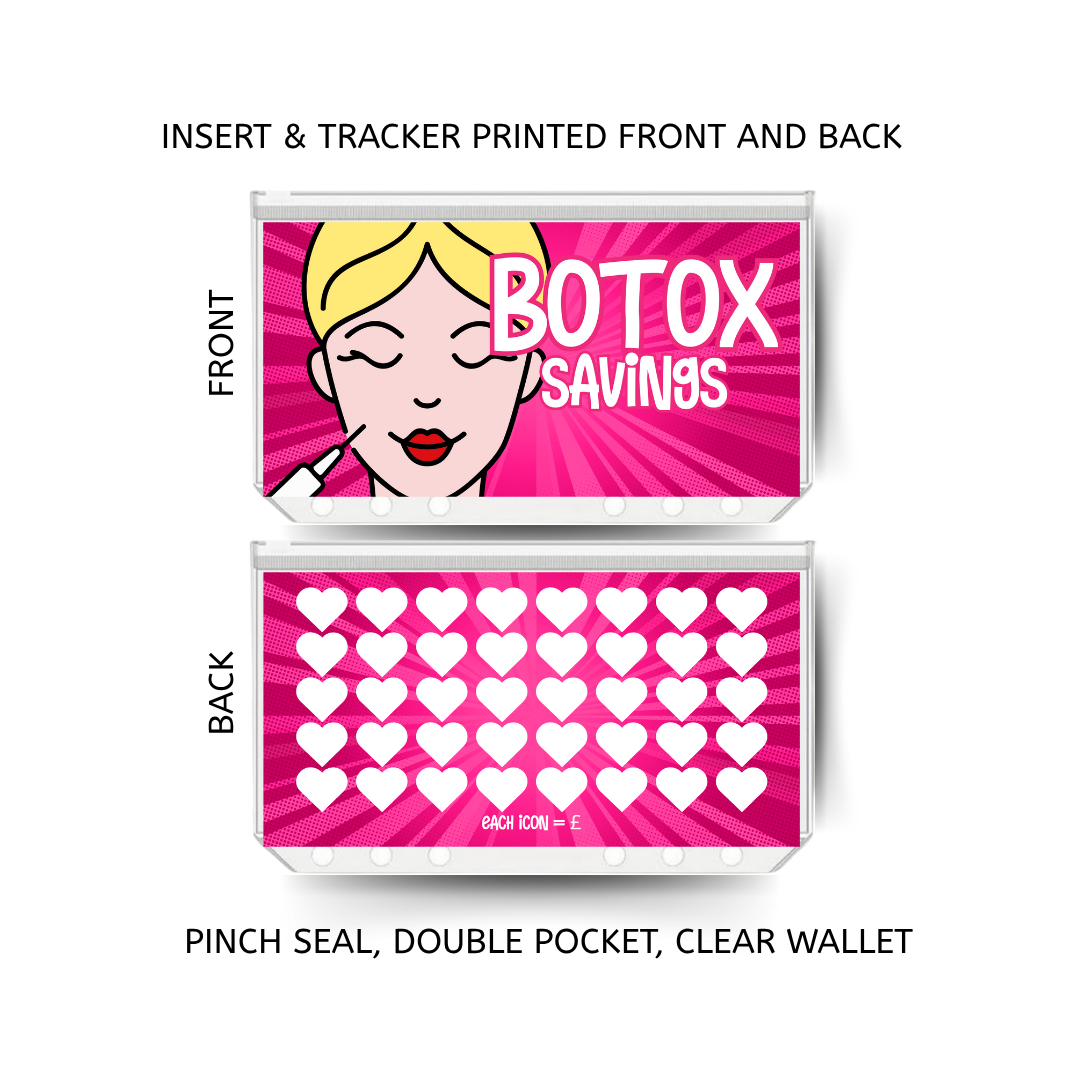 BOTOX savings double insert & tracker plus a clear, twin pocket, pinch seal wallet