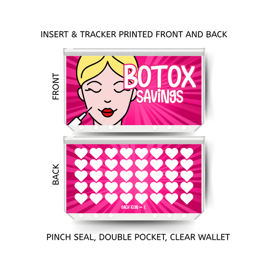 BOTOX savings double insert & tracker plus a clear, twin pocket, pinch seal wallet
