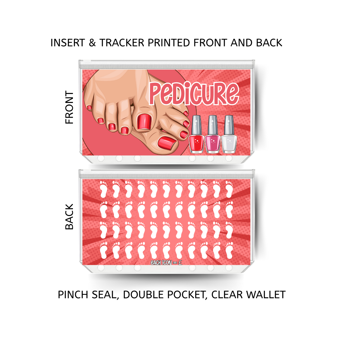 PEDICURE savings double insert & tracker plus a clear, twin pocket, pinch seal wallet
