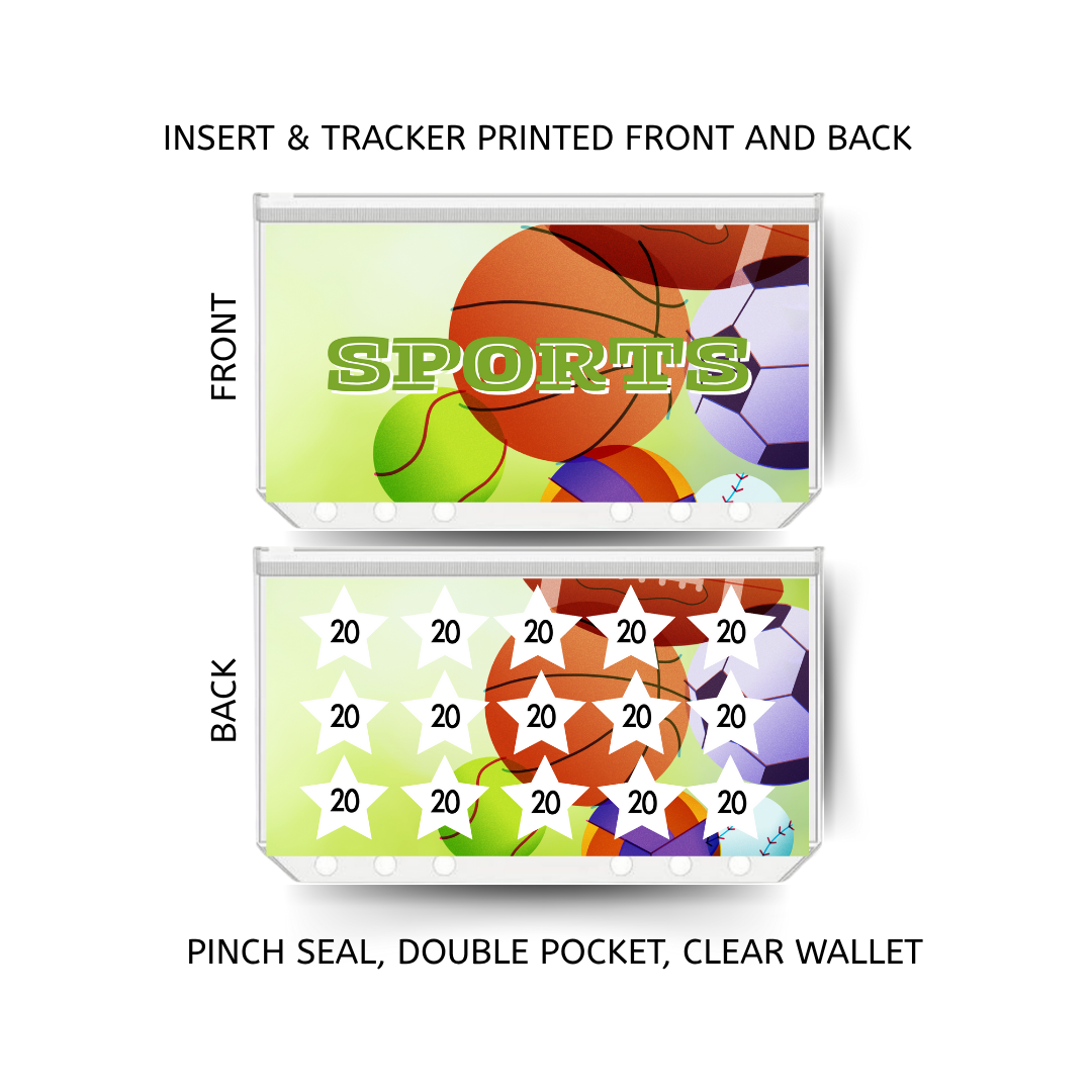SPORTS savings double insert & tracker plus a clear, twin pocket, pinch seal wallet