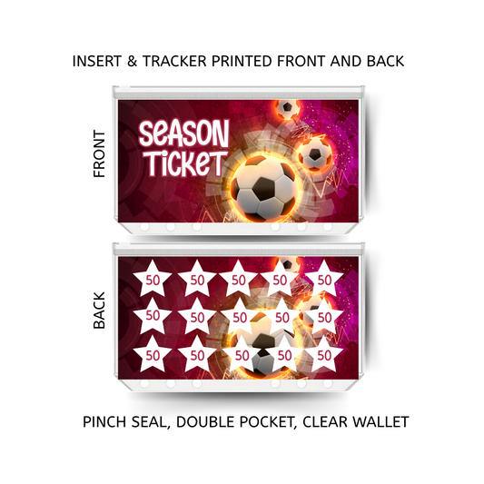 SEASON TICKET savings double insert & tracker plus a clear, twin pocket, pinch seal wallet