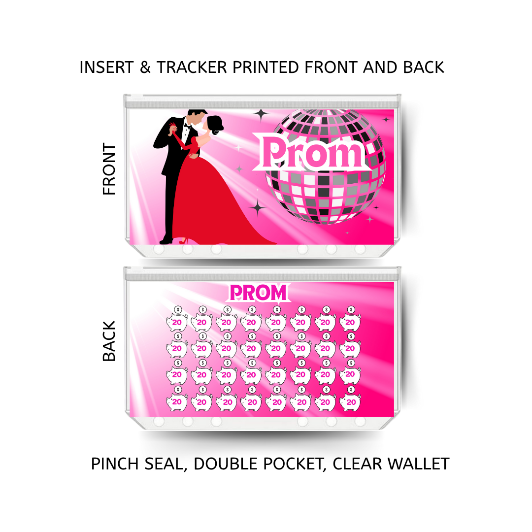 PROM savings double insert & tracker plus a clear, twin pocket, pinch seal wallet