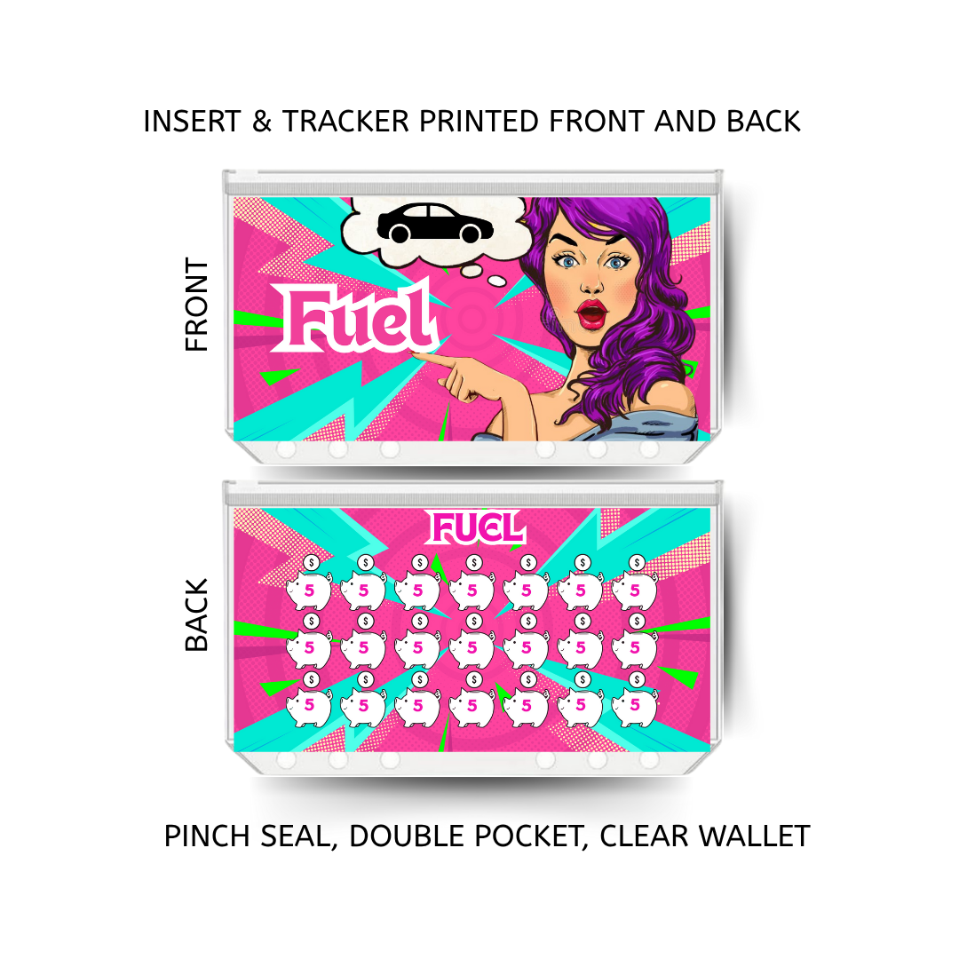 FUEL savings double insert & tracker plus a clear, twin pocket, pinch seal wallet