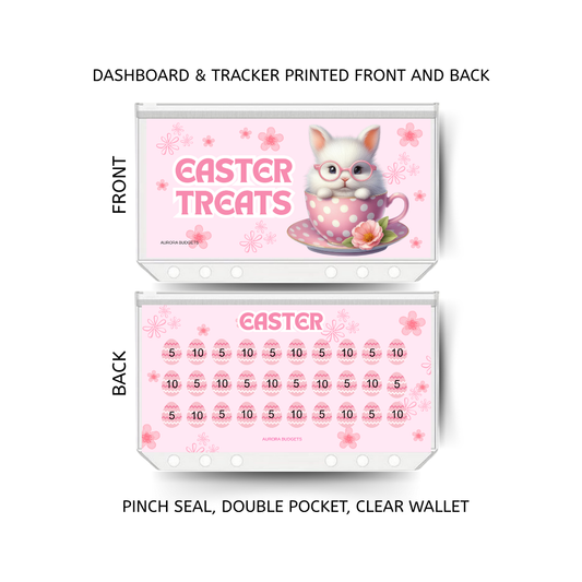 EASTER TREATS savings double insert & tracker plus a clear, twin pocket, pinch seal wallet for A6 binder