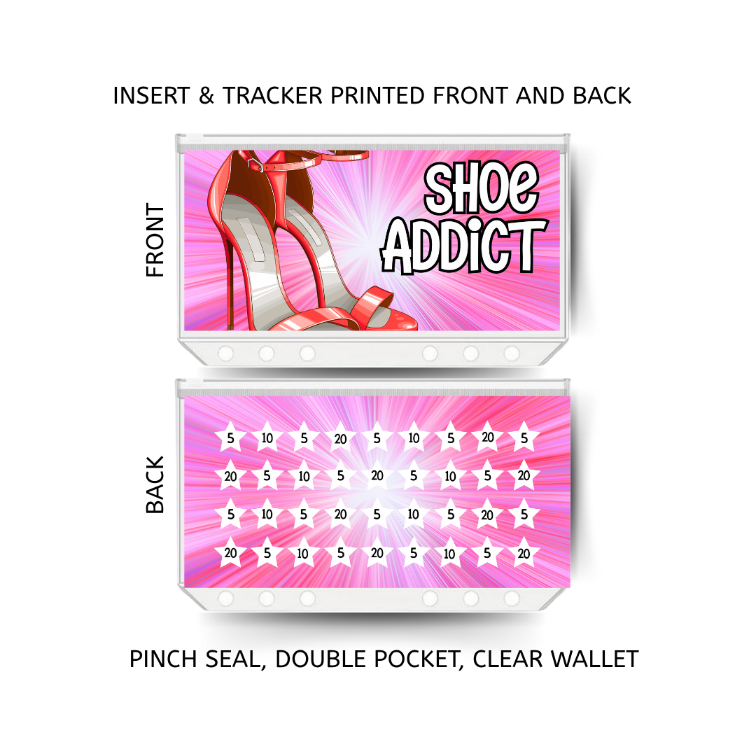 SHOE ADDICT savings double insert & tracker plus a clear, twin pocket, pinch seal wallet