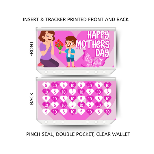 HAPPY MOTHERS DAY savings double insert & tracker plus a clear, twin pocket, pinch seal wallet