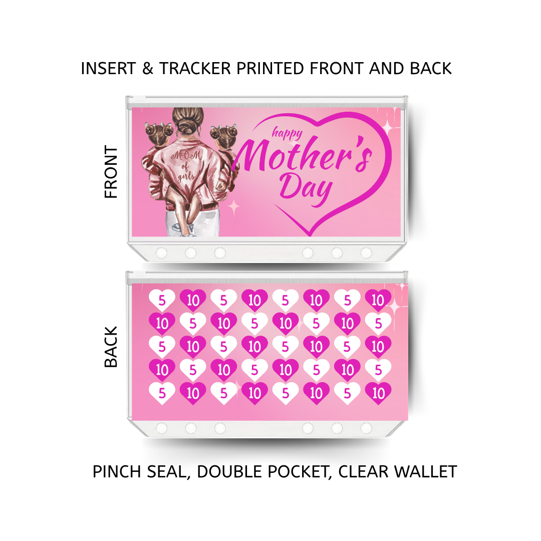 HAPPY MOTHERS DAY savings double insert & tracker plus a clear, twin pocket, pinch seal wallet
