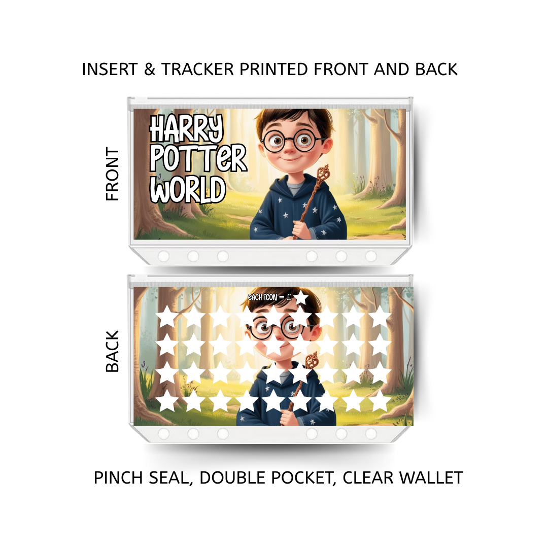 WIZARD WORLD savings double insert & tracker plus a clear, twin pocket, pinch seal wallet