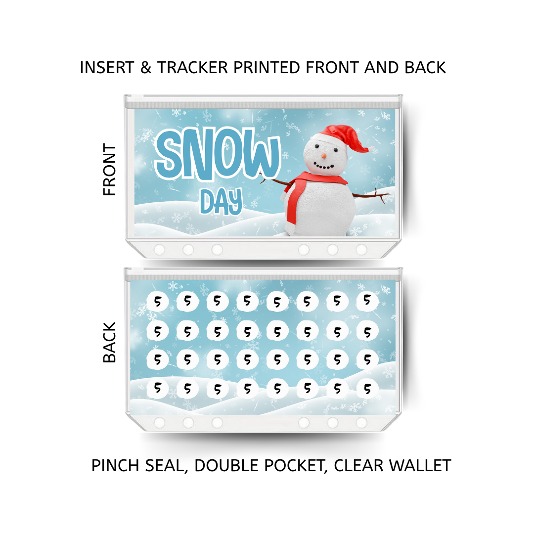 SNOW DAY savings double insert & tracker plus a clear, twin pocket, pinch seal wallet
