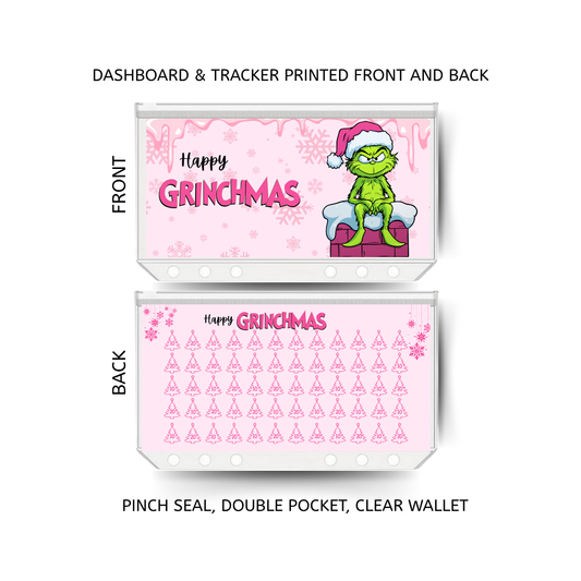 MR GRINCH savings double insert & tracker plus a clear, twin pocket, pinch seal wallet for A6 binder