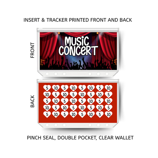 CONCERT savings double insert & tracker plus a clear, twin pocket, pinch seal wallet