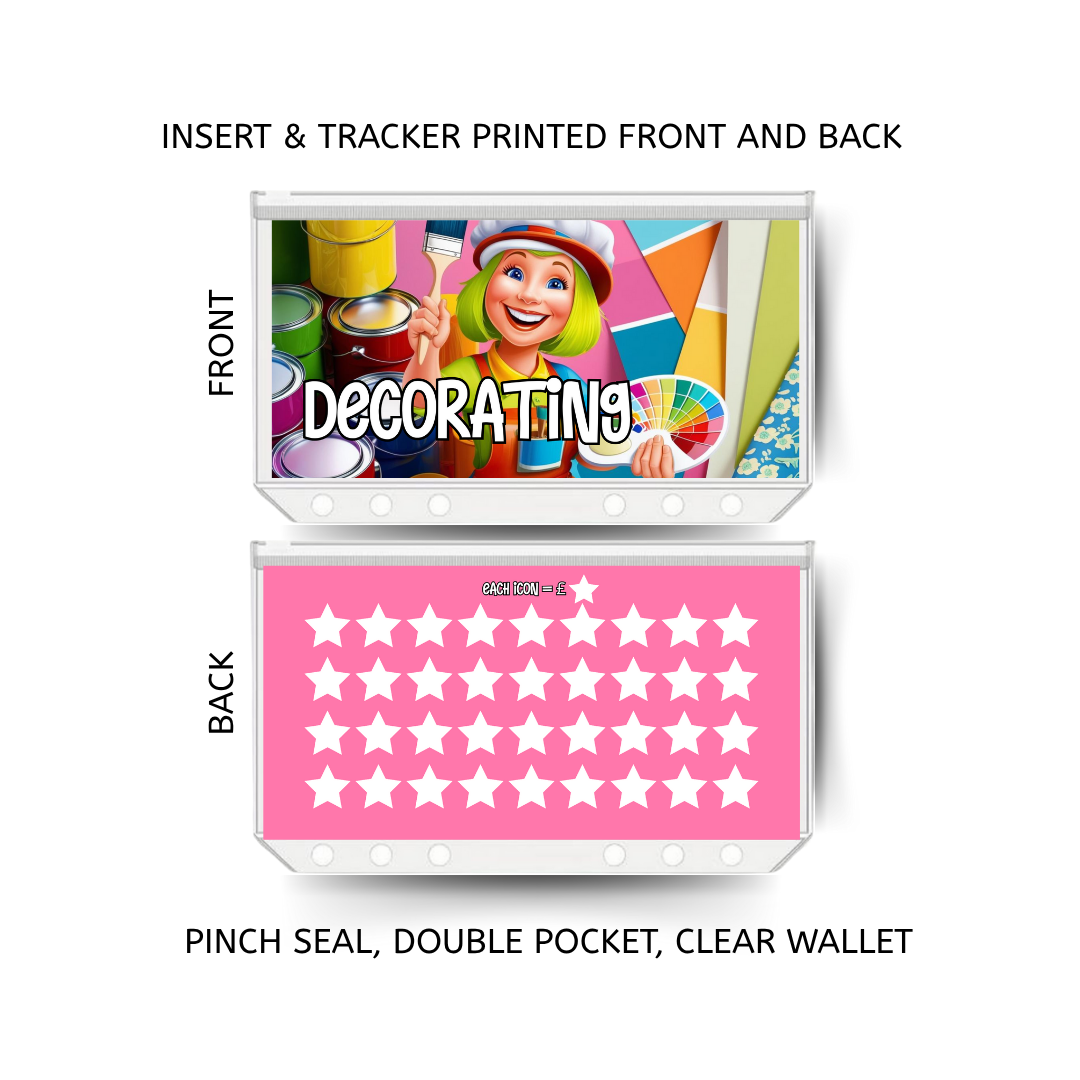 DECORATING savings double insert & tracker plus a clear, twin pocket, pinch seal wallet