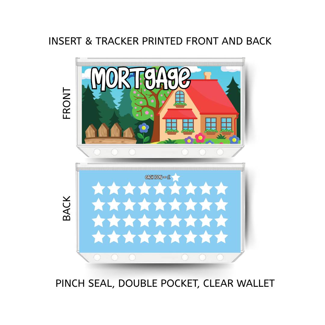MORTGAGE savings double insert & tracker plus a clear, twin pocket, pinch seal wallet