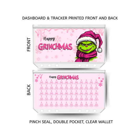 MR GRINCH savings double insert & tracker plus a clear, twin pocket, pinch seal wallet for A6 binder