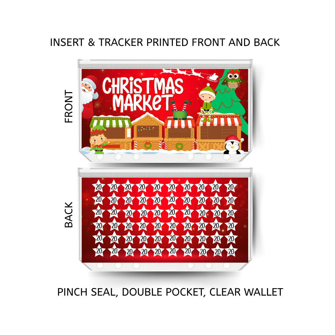 CHRISTMAS MARKET savings double insert & tracker plus a clear, twin pocket, pinch seal wallet