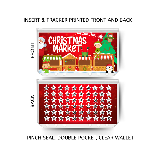 CHRISTMAS MARKET savings double insert & tracker plus a clear, twin pocket, pinch seal wallet