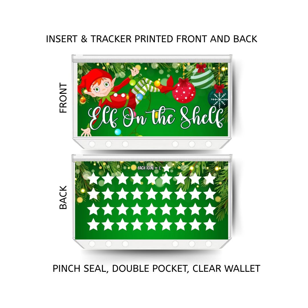 ELF ON THE SHELF savings double insert & tracker plus a clear, twin pocket, pinch seal wallet