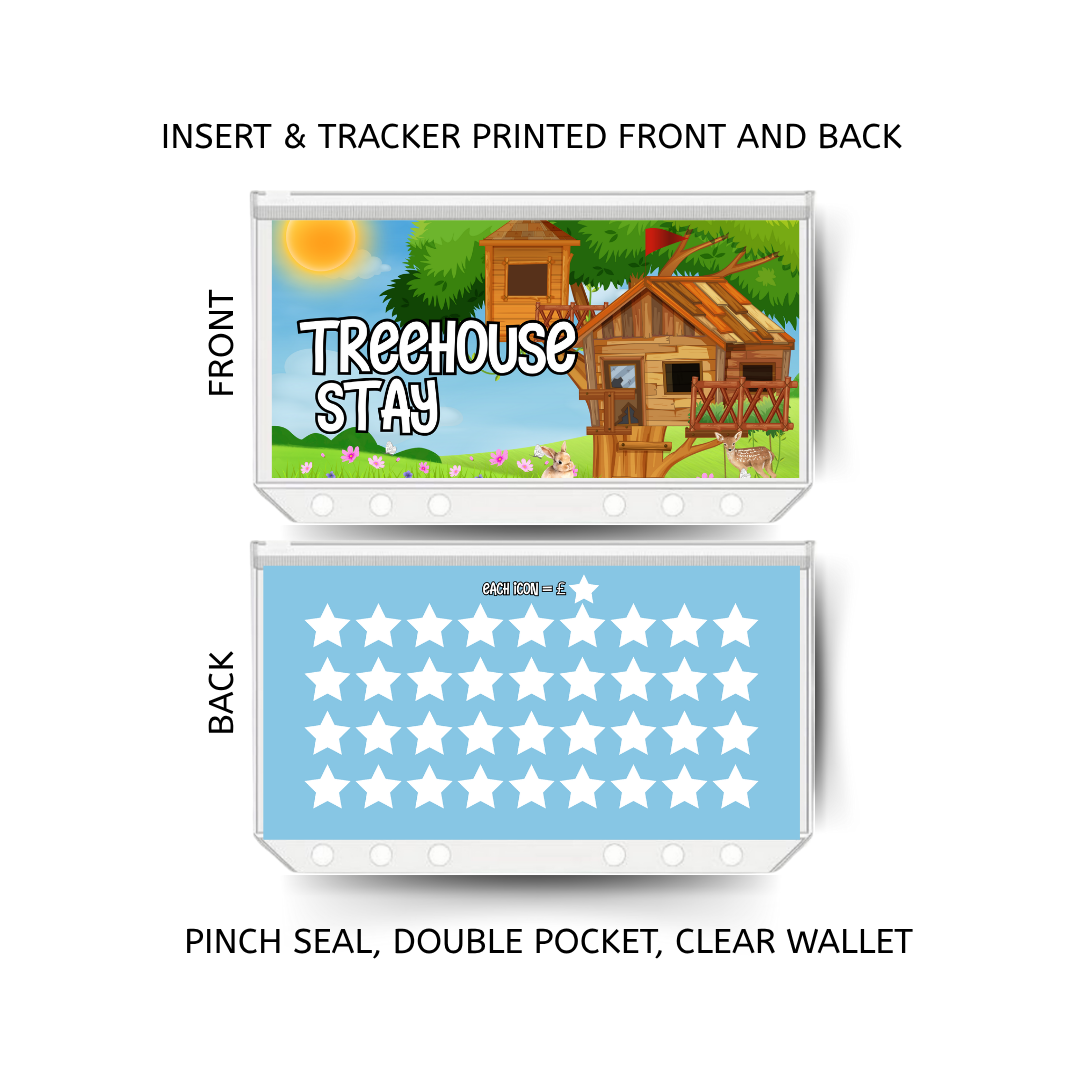 TREEHOUSE savings double insert & tracker plus a clear, twin pocket, pinch seal wallet