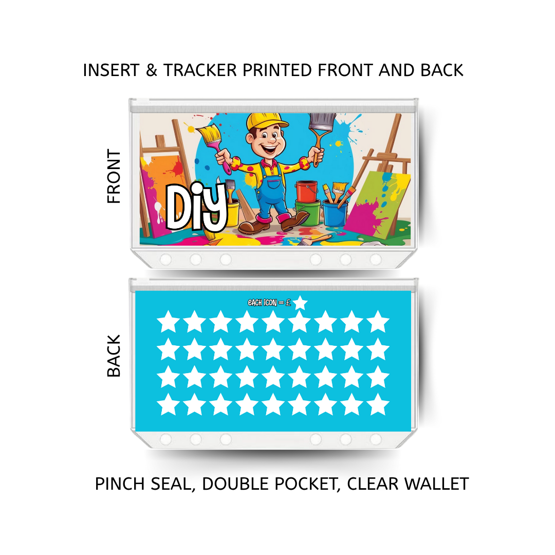 DIY savings double insert & tracker plus a clear, twin pocket, pinch seal wallet