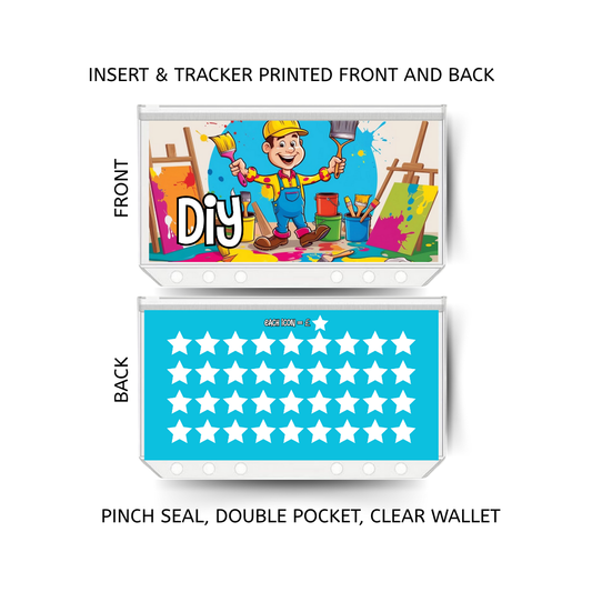 DIY savings double insert & tracker plus a clear, twin pocket, pinch seal wallet
