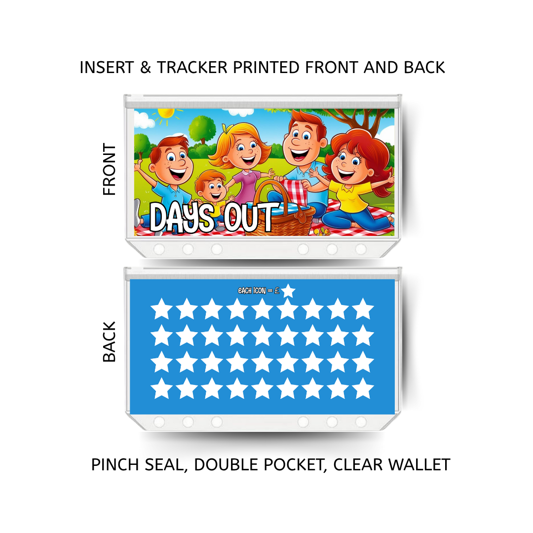 DAYS OUT savings double insert & tracker plus a clear, twin pocket, pinch seal wallet