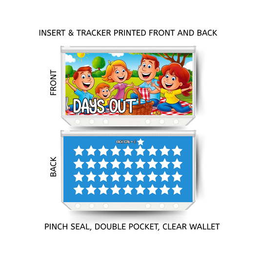 DAYS OUT savings double insert & tracker plus a clear, twin pocket, pinch seal wallet