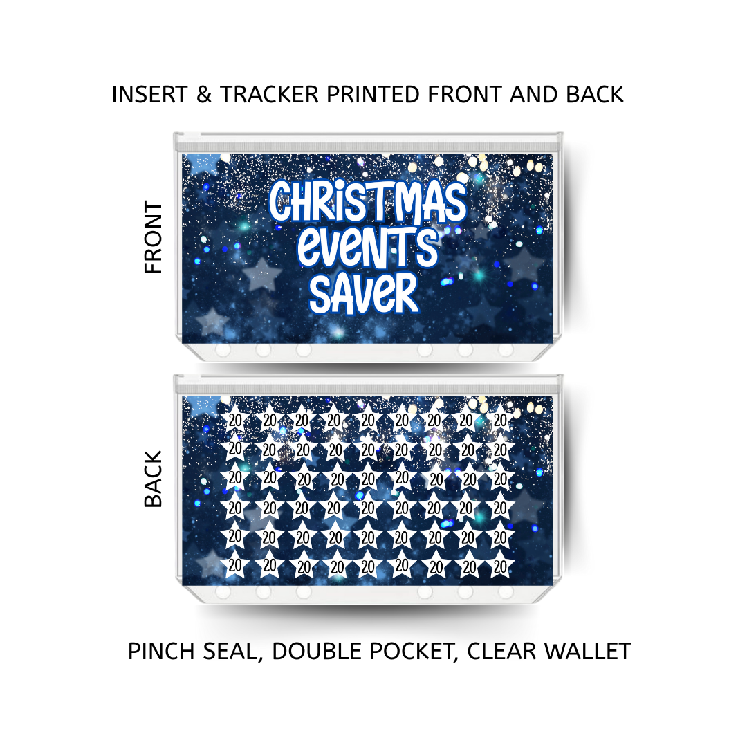 CHRISTMAS EVENTS savings double insert & tracker plus a clear, twin pocket, pinch seal wallet