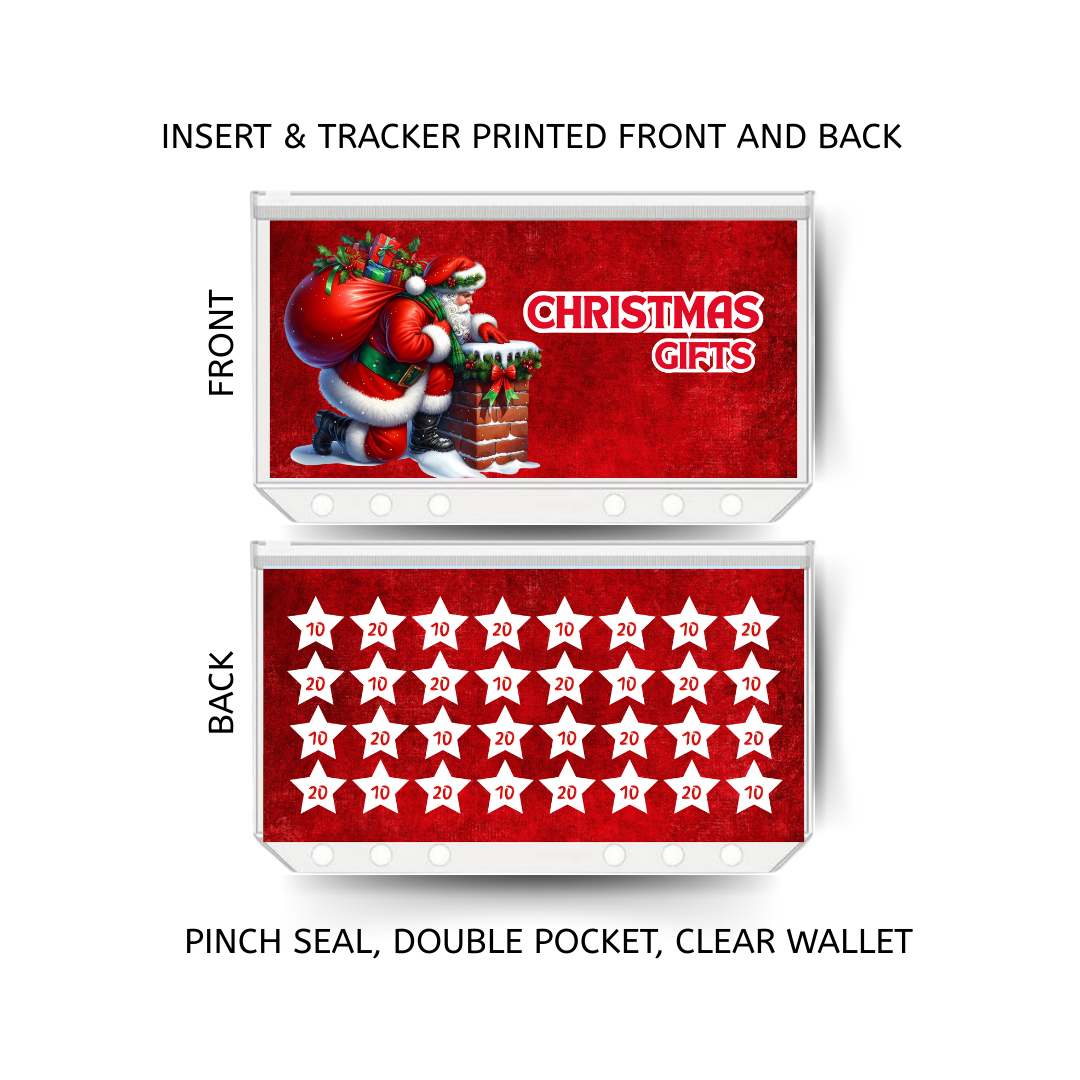 CHRISTMAS GIFTS savings double insert & tracker plus a clear, twin pocket, pinch seal wallet for A6 binder