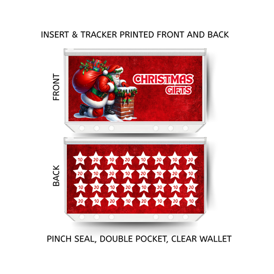 CHRISTMAS GIFTS savings double insert & tracker plus a clear, twin pocket, pinch seal wallet for A6 binder