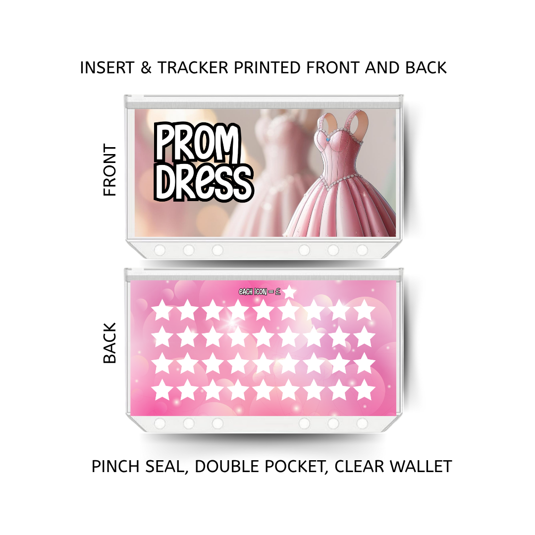 PROM savings double insert & tracker plus a clear, twin pocket, pinch seal wallet