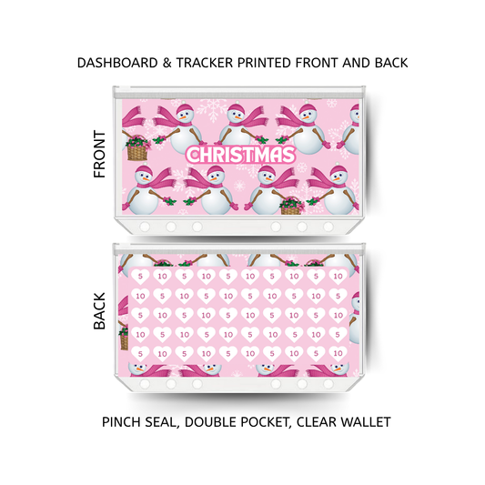 CHRISTMAS savings double insert & tracker plus a clear, twin pocket, pinch seal wallet for A6 binder